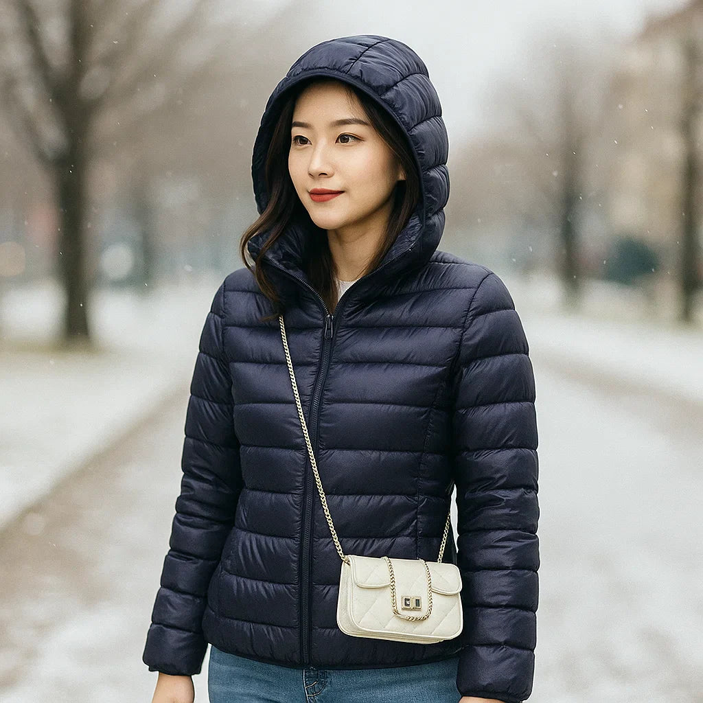 Parisfemme Doudoune Réversible Femme - 2-en-1 - Chaude - Légère - Hiver