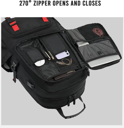 Sac à dos de voyage 60–80L | Imperméable, extensible | USB, compartiment à chaussures, pochette pour ordinateur portable