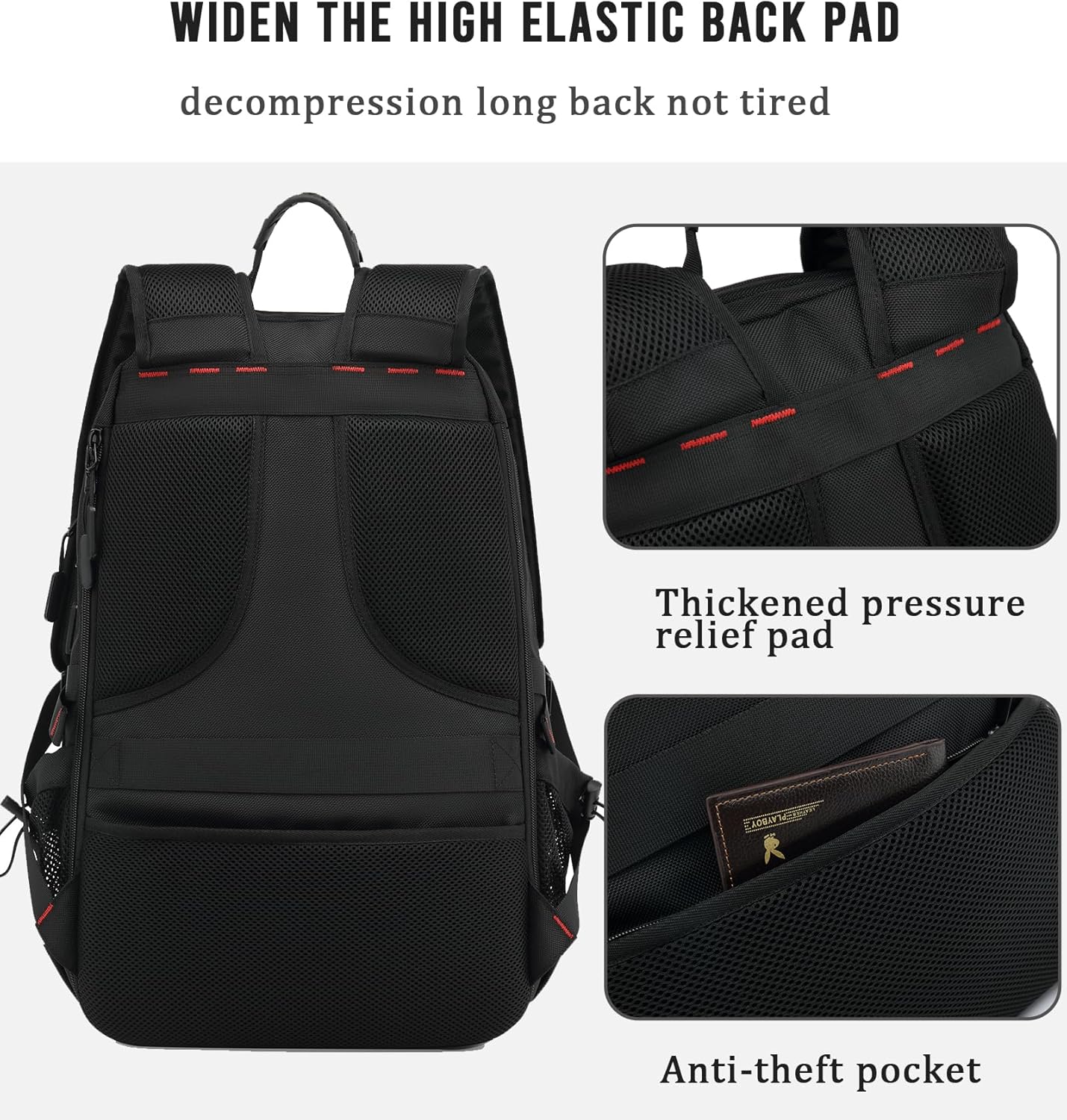Sac à dos de voyage 60–80L | Imperméable, extensible | USB, compartiment à chaussures, pochette pour ordinateur portable