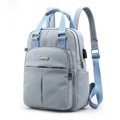 Sac à dos ordinateur imperméable USB avec port de charge et poches latérales