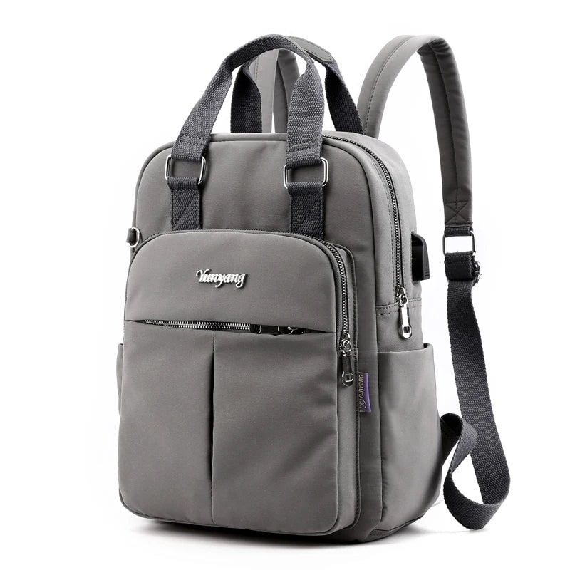 Sac à dos ordinateur imperméable USB avec port de charge et poches latérales