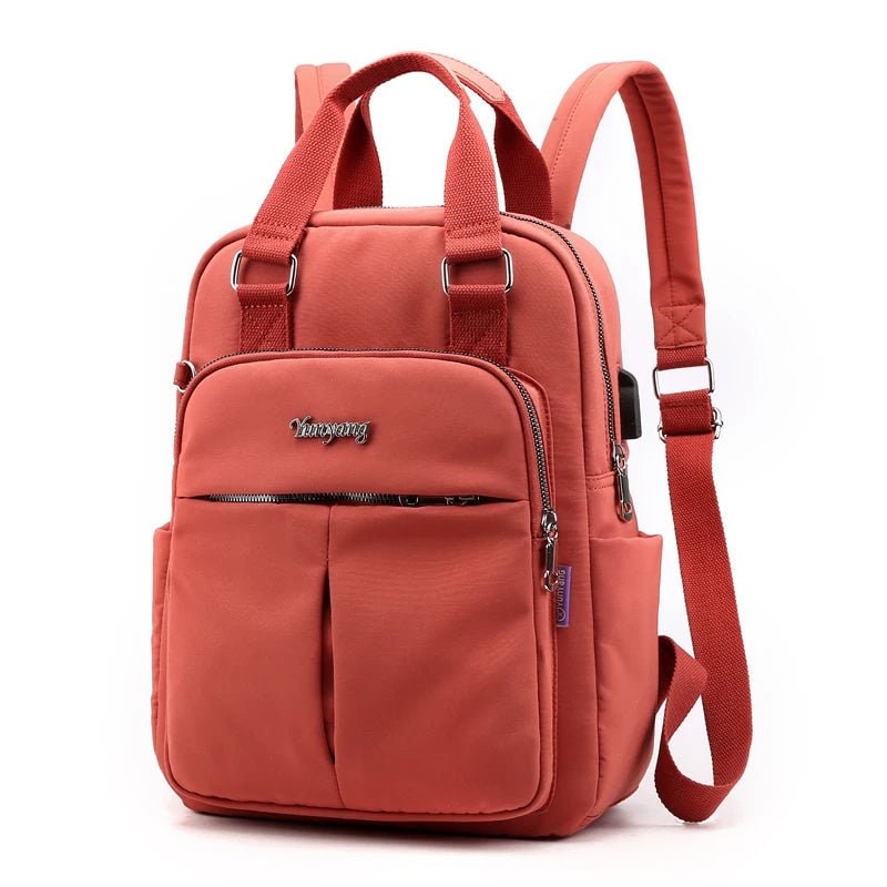 Sac à dos ordinateur imperméable USB avec port de charge et poches latérales