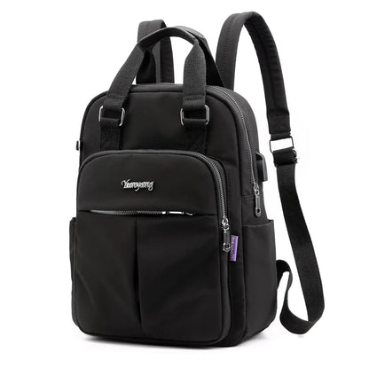 Sac à dos ordinateur imperméable USB avec port de charge et poches latérales