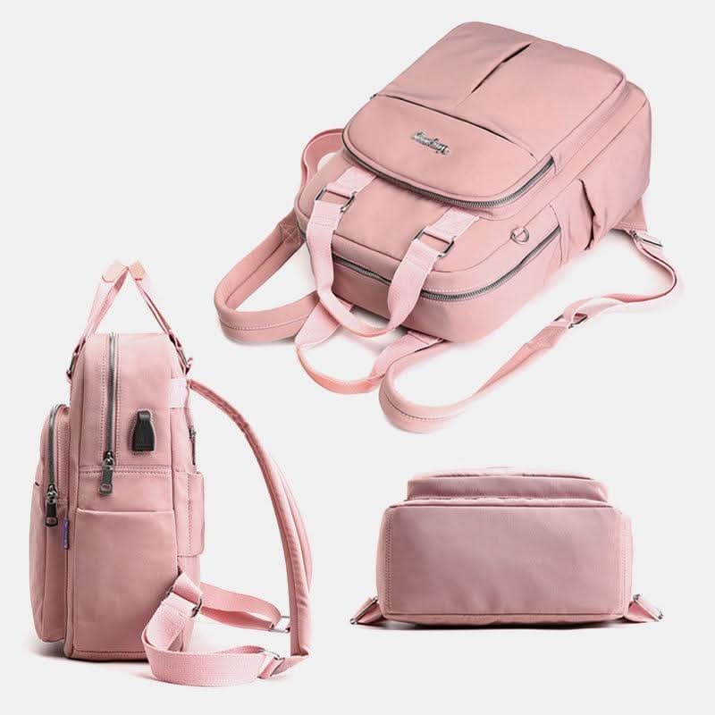 Sac à dos ordinateur imperméable USB avec port de charge et poches latérales