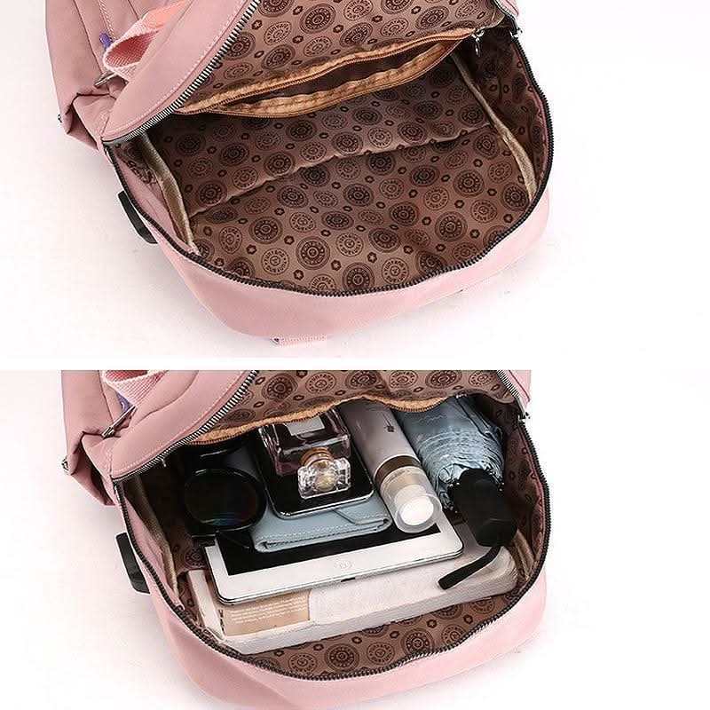 Sac à dos ordinateur imperméable USB avec port de charge et poches latérales