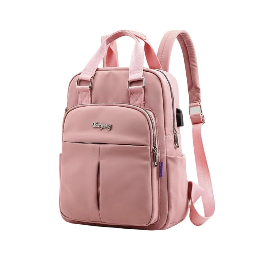 Sac à dos ordinateur imperméable USB avec port de charge et poches latérales