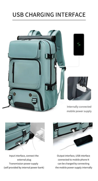Sac à dos de voyage | Imperméable, port USB, compartiment à chaussures, poche anti-vol