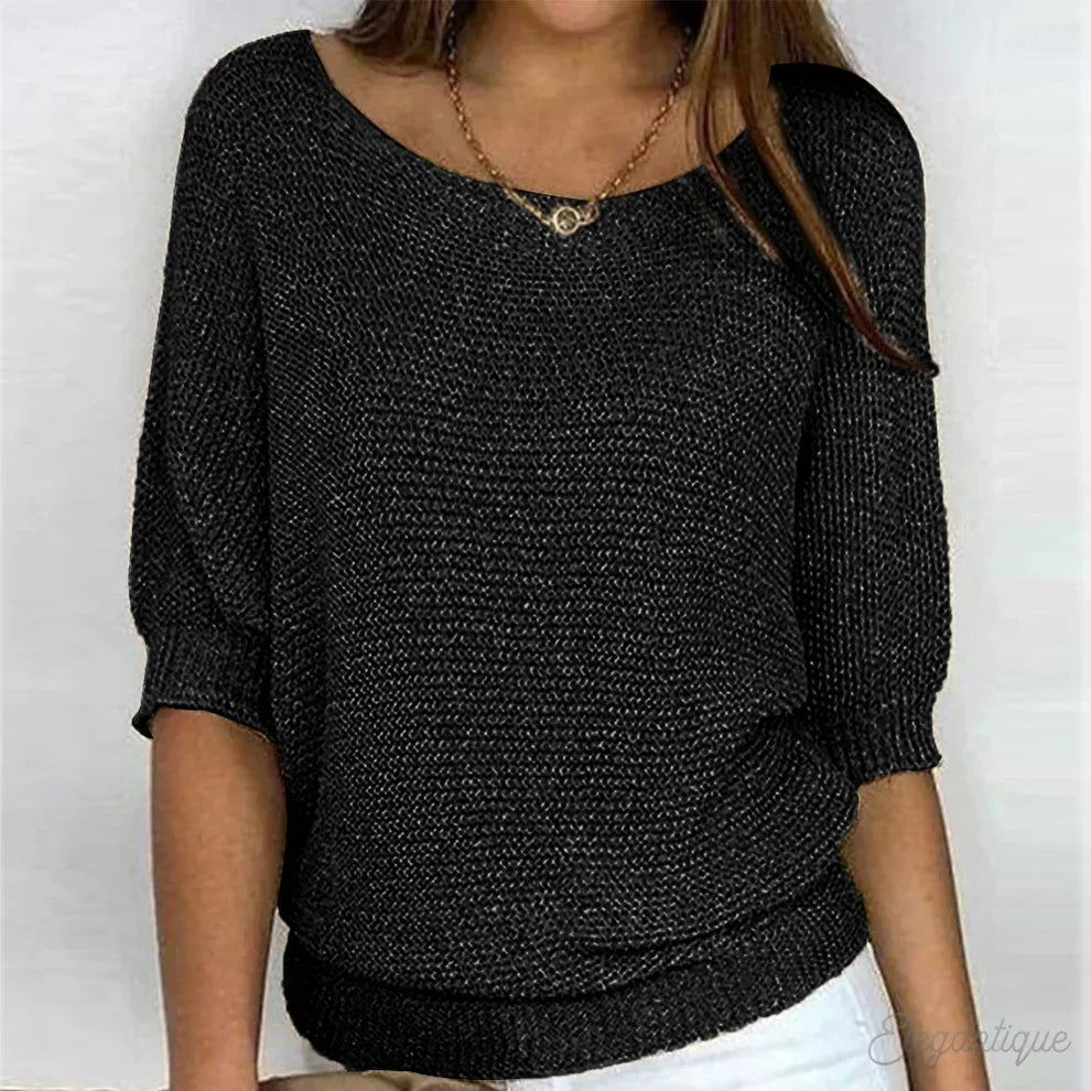 Pull tricot femme motif jacquard structuré doux et confortable