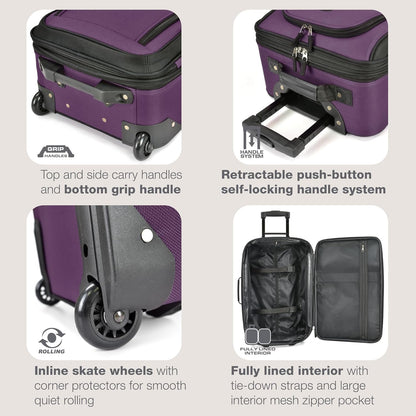 Ensemble de 2 valises de voyage | Souple, extensible | Roulettes
