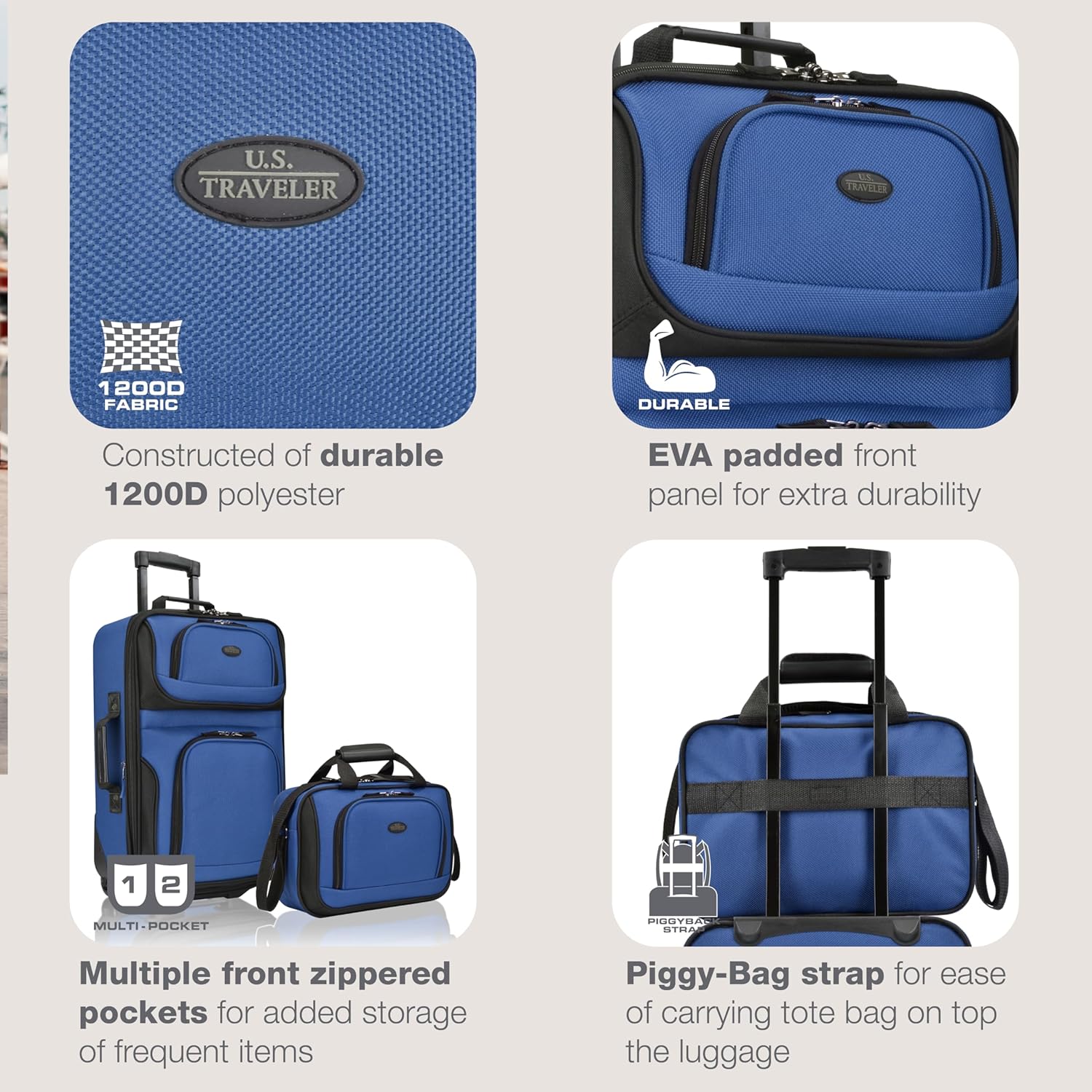 Ensemble de 2 valises de voyage | Souple, extensible | Roulettes