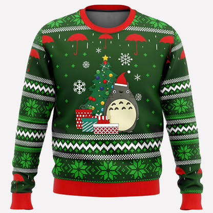 Pull de Noël unisexe néon avec motif renne et flocon manches longues