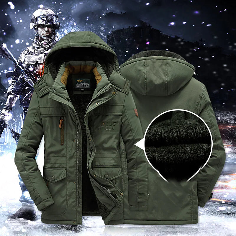 Parka mi-long homme à capuche et fermeture zippée