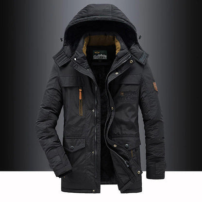 Parka mi-long homme à capuche et fermeture zippée