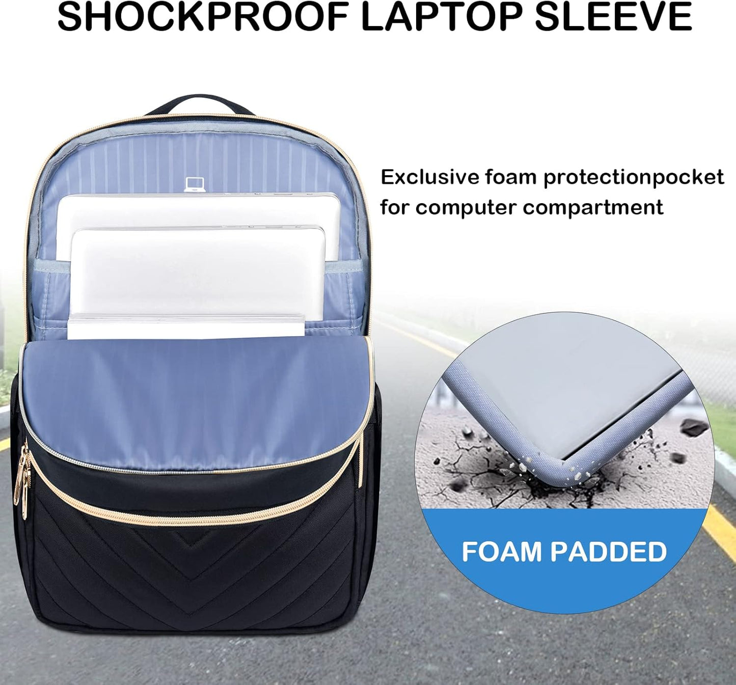 Sac à dos pour ordinateur portable femme | Imperméable, USB, 15.6"
