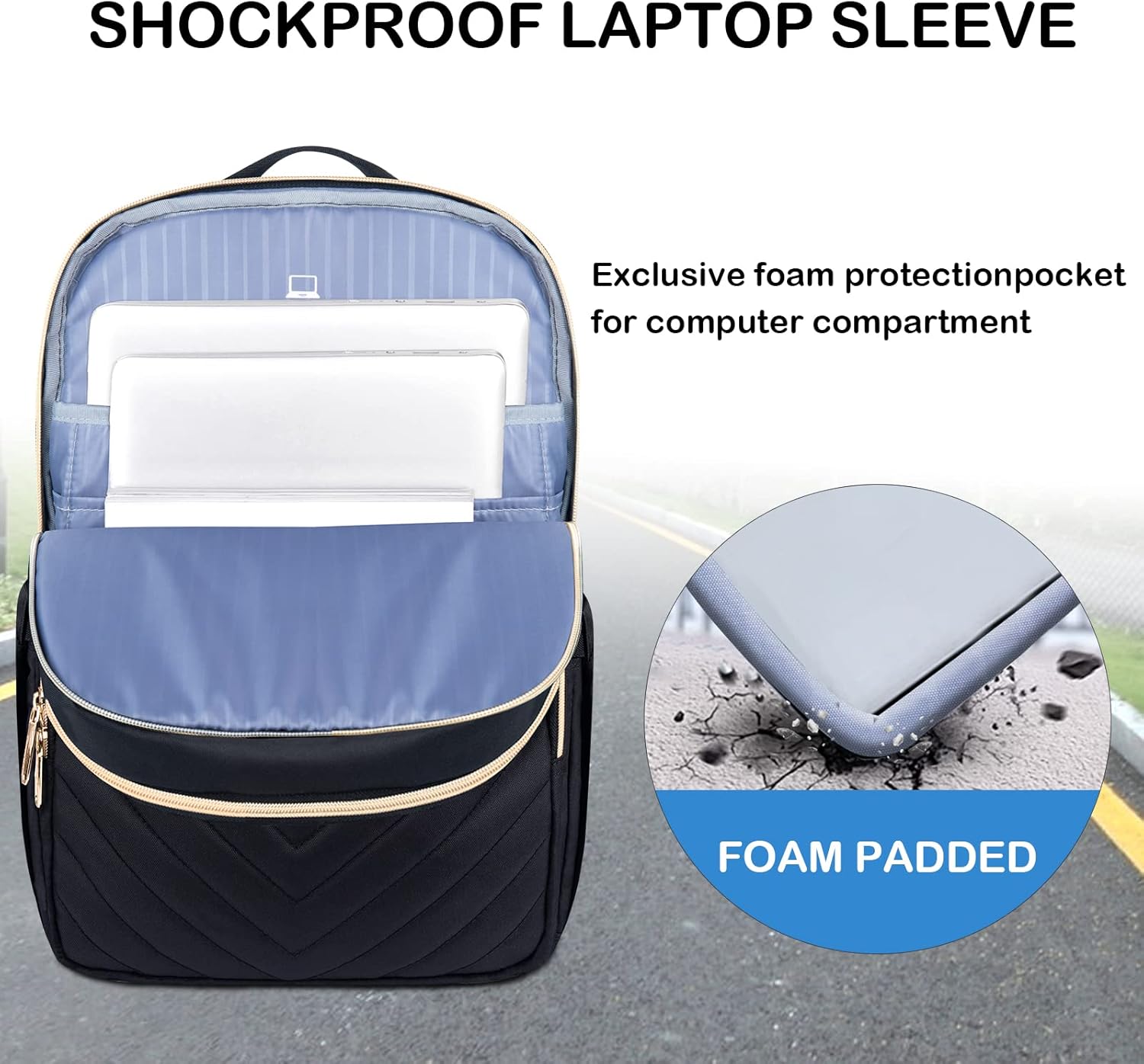 Sac à dos pour ordinateur portable femme | Imperméable, USB, 15.6"