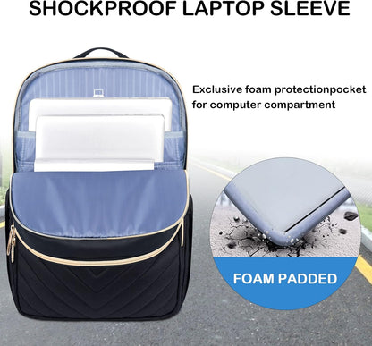 Sac à dos pour ordinateur portable femme | Imperméable, USB, 15.6"