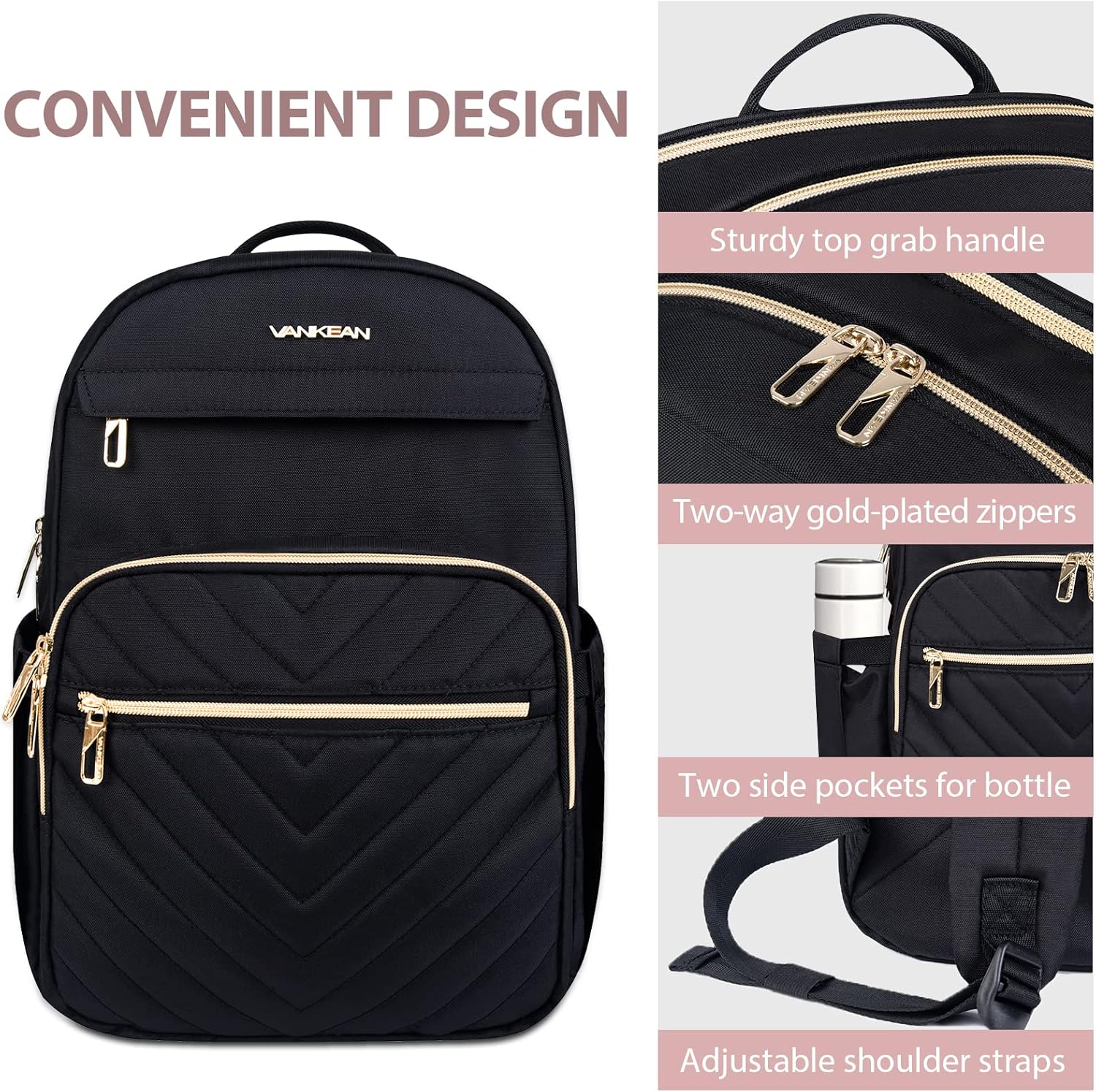 Sac à dos pour ordinateur portable femme | Imperméable, USB, 15.6"