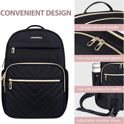 Sac à dos pour ordinateur portable femme | Imperméable, USB, 15.6"