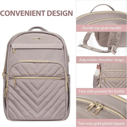 Sac à dos pour ordinateur portable femme | Imperméable, USB, 15.6"