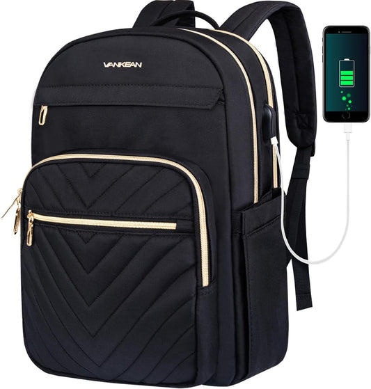 Sac à dos pour ordinateur portable femme | Imperméable, USB, 15.6"