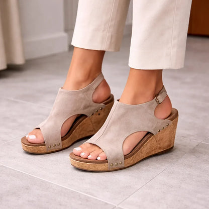 Sandales Orthopédiques Femme | Plateforme Compensée | Confort Découpe