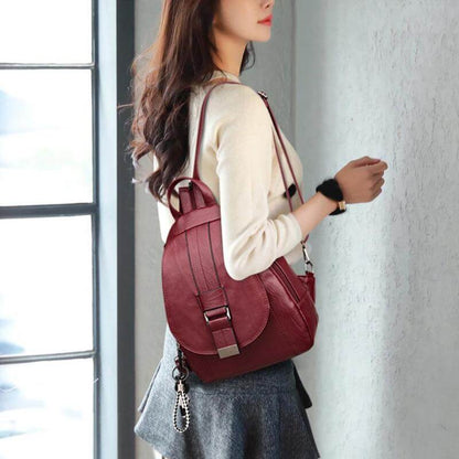 Sac à dos femme | Cuir imperméable, sac de voyage | Organisé