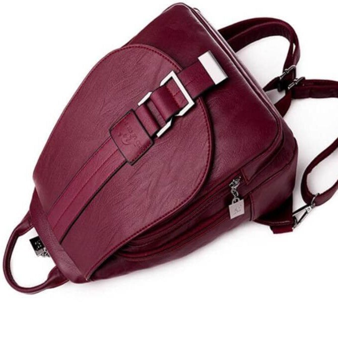 Sac à dos femme | Cuir imperméable, sac de voyage | Organisé