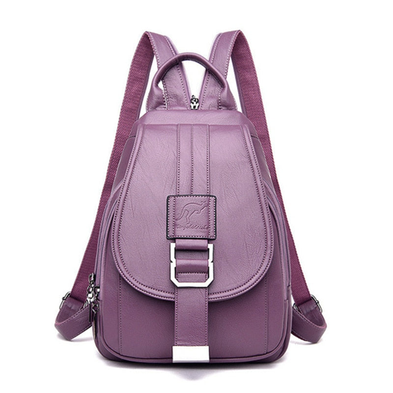 Sac à dos femme | Cuir imperméable, sac de voyage | Organisé