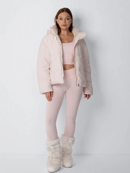 Veste Puffer Courte | Doublure Fourrure Synthétique, Capuche Amovible