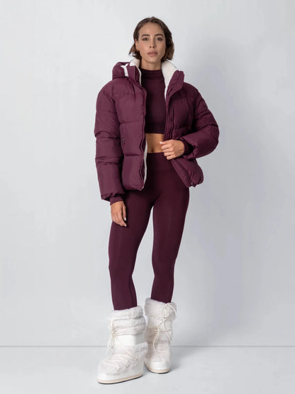 Veste Puffer Courte | Doublure Fourrure Synthétique, Capuche Amovible