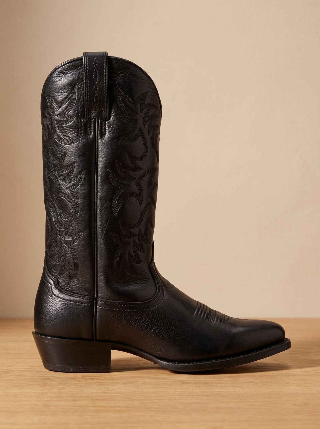 Boots cowboy femme mi-mollet talon bloc brodées bout pointu style western