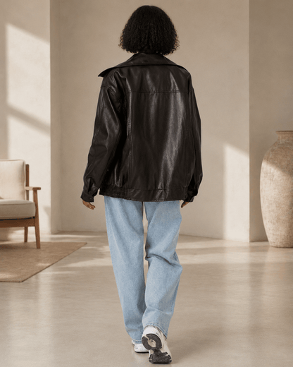 Veste Femme Oversized | Imitation Cuir, Décontracté