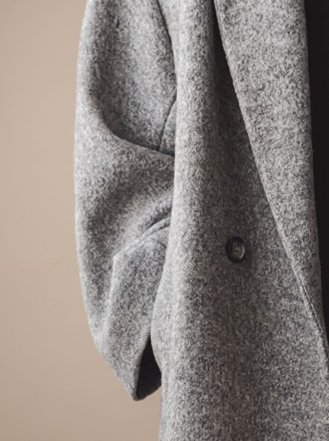 Manteau long croisé tailleur femme hiver col cranté mi-mollet