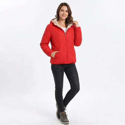 Veste Matelassée Femme | Capuche Polaire, Coupe Hanche | Légère
