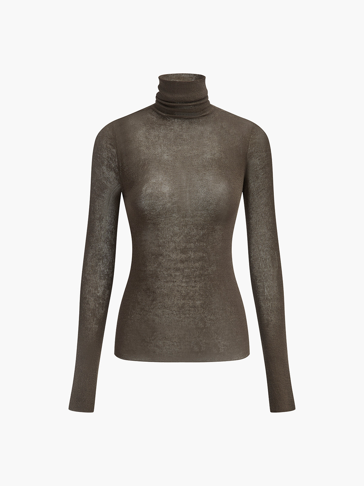 Sweater col roulé en laine mélangée femme coupe régulière maille unie