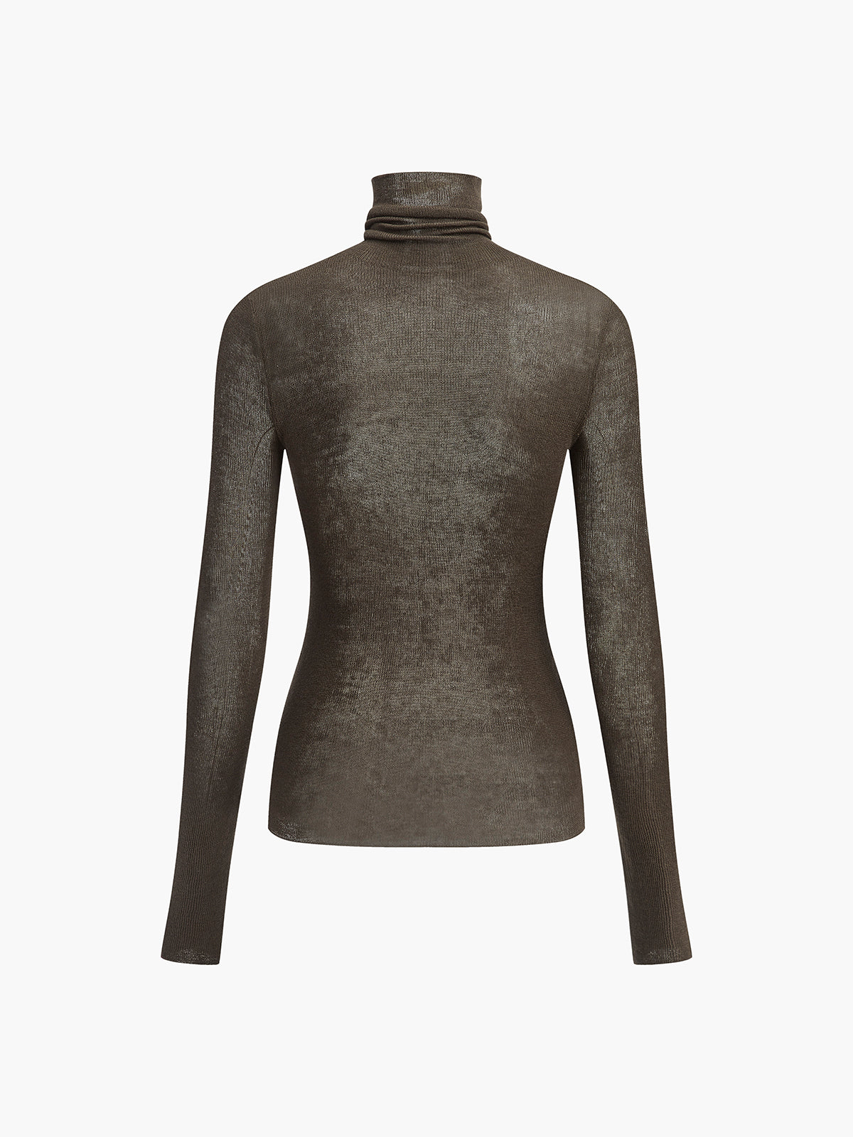 Sweater col roulé en laine mélangée femme coupe régulière maille unie
