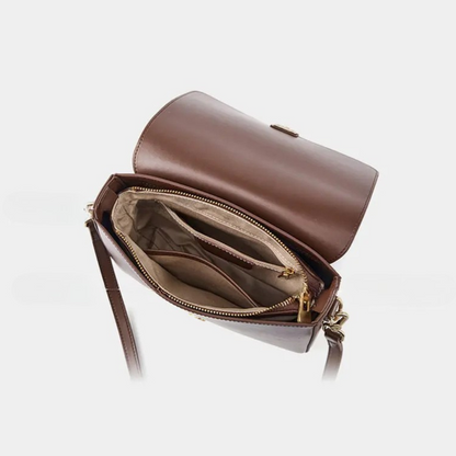 Sac à Main Vintage Cuir | Bandoulière Ajustable, Détails Or