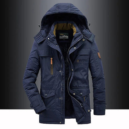 Parka mi-long homme à capuche et fermeture zippée